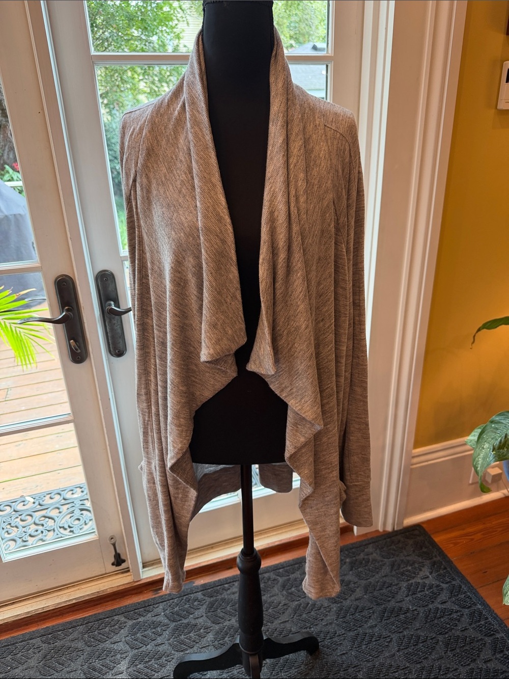 Athleta Heather gray Open-Front Draped Cardigan